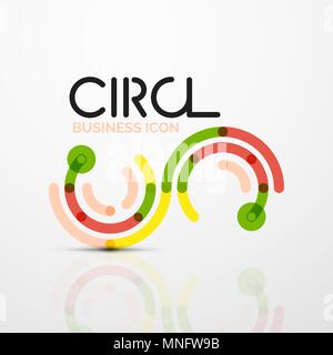 Abstract swirl lines symbol, circle logo icon. Abstract swirl lines symbol, circle logo icon. Vector minimal linear style design Stock Vector