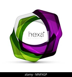 Clean professional hexagon shape business emblem. Clean professional hexagon shape business emblem. Vector techno futuristic icon Stock Vector