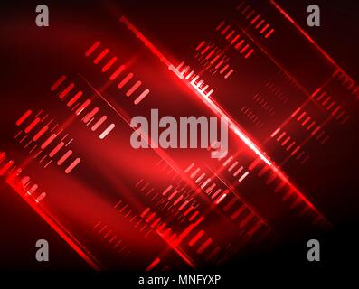 Futuristic neon lights on dark background, digital abstract techno backgrounds. Futuristic neon lights on dark background, digital abstract techno backgrounds. Glowing shiny lines template with sparkle effects Stock Vector