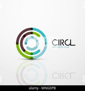 Abstract swirl lines symbol, circle logo icon. Abstract swirl lines symbol, circle logo icon. Vector minimal linear style design Stock Vector