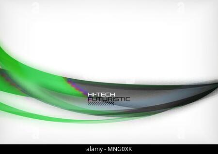 Glossy wave vector background. Glossy wave vector background, vector wavy line with light effects and texture, digital hitech futuristic template. Vector illustration Stock Vector