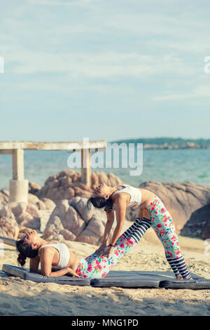 Beautiful Girl Bright Clothes Yoga Posing Summer Stone Beach Sea Stock  Photo - Download Image Now - iStock