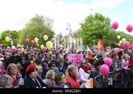 Dublin, Ireland. 12th May, 2018. Pro-Life 'Stand up for Life' rally for the retention of the Eighth amendment in the upcoming referendum on abortion law, taking place on the 25th May. Credit: John Rooney/Pacific Press/Alamy Live News Stock Photo