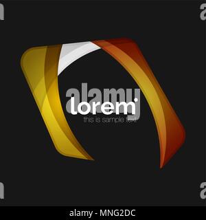Clean professional business emblem, abstract transparent overlapping shapes. Clean professional business emblem, abstract transparent overlapping shapes. Vector modern illustration Stock Vector