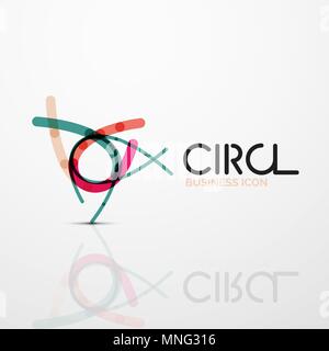 Abstract swirl lines symbol, circle logo icon. Abstract swirl lines symbol, circle logo icon. Vector minimal linear style design Stock Vector
