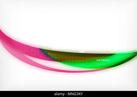 Glossy wave vector background. Glossy wave vector background, vector wavy line with light effects and texture, digital hitech futuristic template. Vector illustration Stock Vector
