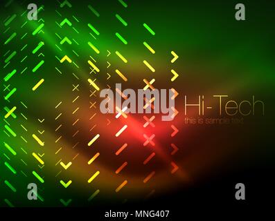 Futuristic neon lights on dark background, digital abstract techno backgrounds. Futuristic neon lights on dark background, digital abstract techno backgrounds. Glowing shiny lines template with sparkle effects Stock Vector