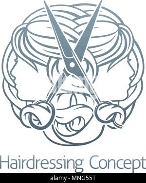 Stylist Hair Salon Hairdresser Icon Stock Vector