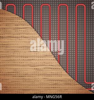 Underfloor heating system Stock Vector