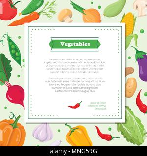 Fresh vegetables - modern colorful vector illustration Stock Vector