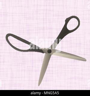 Tailor scissors lying on the textiles Stock Vector