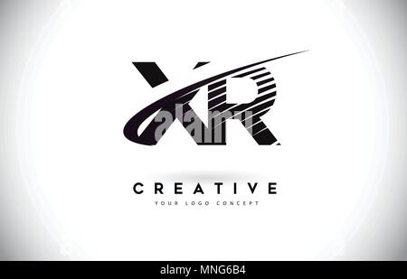 XR X R Letter Logo with Zebra Lines Texture Design Vector Illustration ...