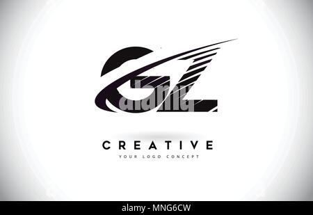 GZ G Z Lines Letter Design with Creative Elegant Zebra Vector ...