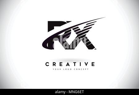 RX R X Lines Letter Design with Creative Elegant Zebra Vector ...