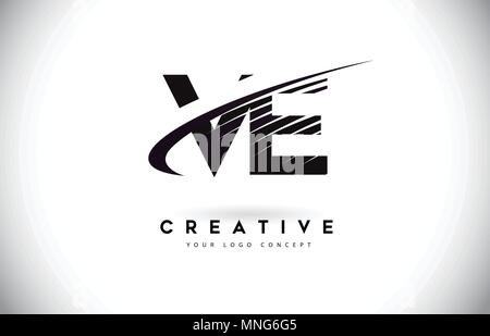 VE V E Lines Letter Design with Creative Elegant Zebra Vector ...