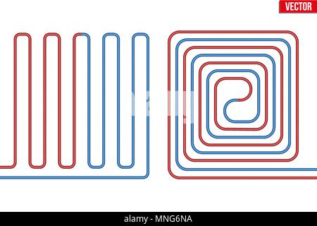 Underfloor heating system Stock Vector