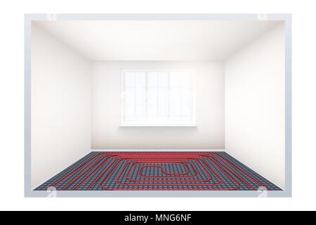 Empty room with heating floor and window Stock Vector