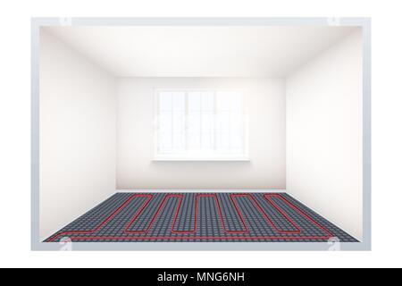 Empty room with heating floor and window Stock Vector
