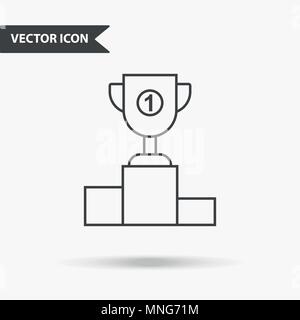 Pedestal line icon concept. Pedestal flat vector symbol, sign, outline ...