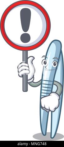 With sign tweezers character cartoon style Stock Vector