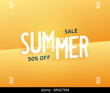 Creative Illustration Summer Sale Banner With Papercut And