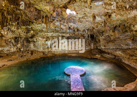 Cenote Suytun at Valladolid, Yucatan - Mexico Stock Photo