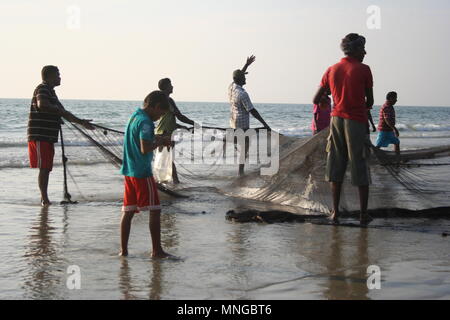 Net Fishermen, Colva, Goa Stock Photo