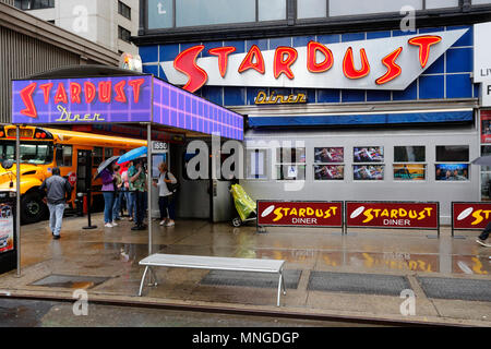 Ellen's Stardust Diner, 1650 Broadway, New York, NY. exterior storefront of a themed restaurant near Manhattan Times Square. Stock Photo