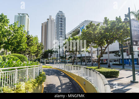 Bonifacio Global City, Taguig City, April 2, 2015: Pedestrian Crossing in Bonifacio Global City in Taguig Stock Photo