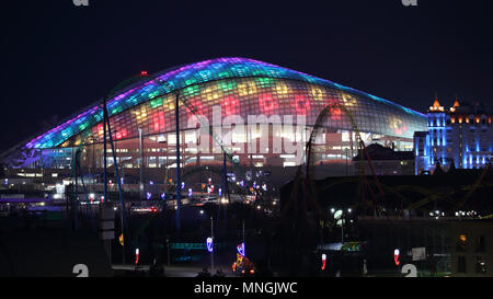 Sochi Fisht arena night panoramic 16:9 horizontal photo Stock Photo