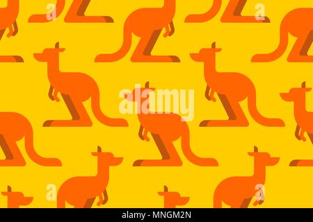 Kangaroo pattern seamless. Australia animal background. Vector illustration Stock Vector