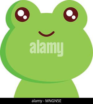 kawaii frog animal icon . colorful design. vector illustration