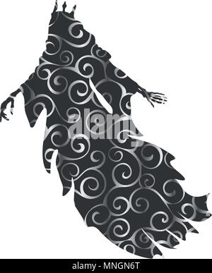 Ghost King pattern silhouette scary monster fantasy Stock Vector