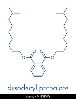 Diisodecyl phthalate (DIDP) plasticizer molecule. Skeletal formula. Stock Vector