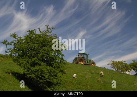 Cirrus clouds in blue sky Stock Photo