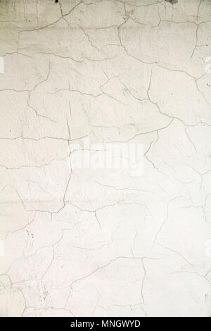 cracked or fractured plaster work or rendering. Stock Photo