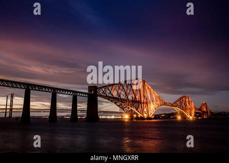 Forth bridge in Queensferry near Edinburgh in Scotland in the evening Stock Photo
