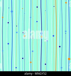 Seamless pattern with lines and dots, abstract background. Endless texture, plain background. Colorful green backdrop. Stock Vector