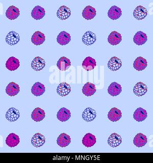 Seamless pattern with blackberries, summer harvest background. Endless raspberry texture, fruit background. Dessert backdrop. Seamless vector. Plain b Stock Vector