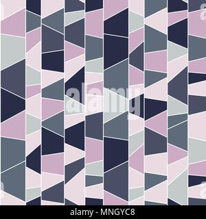 Mosaic pattern with lines, triangles and other figures. Muted puzzle background for decoration or backdrop. Stock Vector