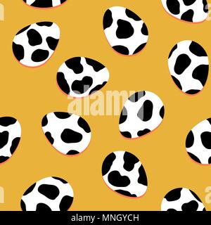 Stylized texture with black spots on a eggs. Unusual funny background for decoration or backdrop. Stock Vector