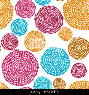 Hand drawn Traditional  African Ornament. Stylized texture with arcs and circles. Plain colorful  background for decoration or backdrop. Stock Vector