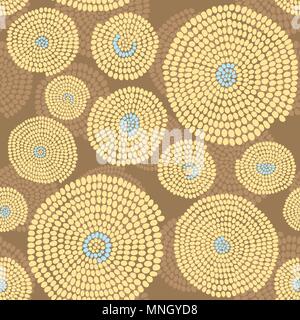 Hand drawn Traditional  African Ornament. Stylized texture with arcs and circles. Plain sandy  background for decoration or backdrop. Stock Vector