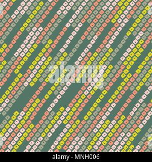 Seamless vector with diagonal bead lines. Abstract striped texture. Bright green pink colors. For wallpaper, web page background, surface textures. Pa Stock Vector