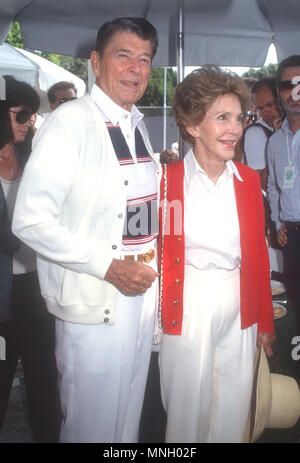 Ronald Reagan at a tennis tournament to benefit the Riviera Country ...