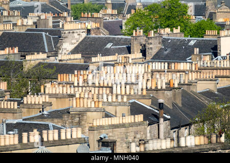 View over rooftops of the New Town in Edinburgh, Scotland, United Kingdom, UK Stock Photo