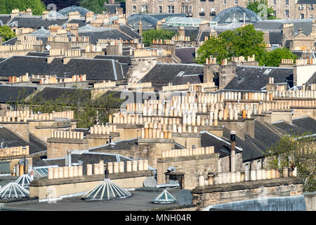View over rooftops of the New Town in Edinburgh, Scotland, United Kingdom, UK Stock Photo