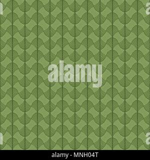 Abstract pattern based on a Traditional African Ornament. Green colors. Seamless vector pattern. Stylized papyrus leaves. Green background for decorat Stock Vector