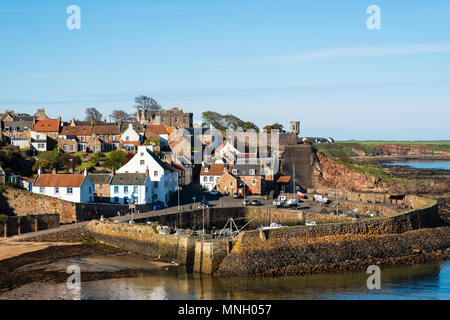 View over village and harbour at Crail on East Neuk of Fife in Scotland, UK Stock Photo