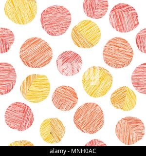 Pink and orange peach vector pattern. Summer harvest background. Seamless illustration with scratched peaches. Endless fruit texture. Repeating citrus Stock Vector
